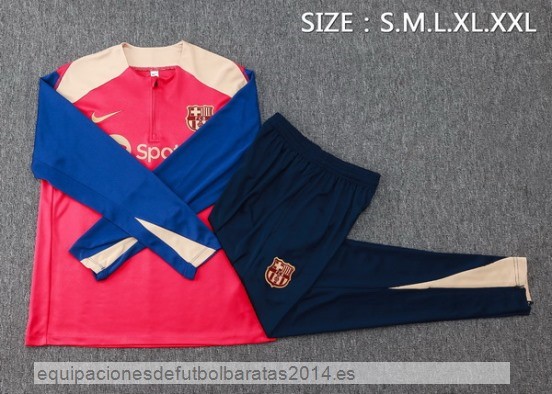 Nuevo Conjunto Completo Sudadera Entrenamiento Barcelona 24/25 Rosa Azul Baratas